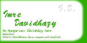 imre davidhazy business card